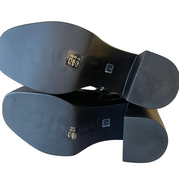 Larroudé Olivia Black Leather Platform Combat Boots NEW Sz 6 - Picture 13 of 13